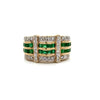 Vintage Diamond & Emerald 14K White & Yellow Ring
