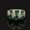 Vintage Diamond & Emerald 14K White & Yellow Ring