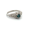 Vintage Irr. Blue Diamond 14K White Gold Ring