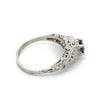Vintage Irr. Blue Diamond 14K White Gold Ring