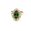Vintage Fine Tsavorite & Diamond Yellow Gold Ring