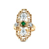 Vintage Diamond & Emerald 14K White & Yellow Ring