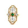 Vintage Diamond & Emerald 14K White & Yellow Ring