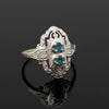 Vintage Irr. Blue Diamond 14K White Gold Ring