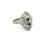 Vintage Irr. Blue Diamond 14K White Gold Ring
