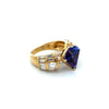 Vintage Tanzanite & Diamond 14K Yellow Gold Ring