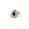 Vintage Fine Sapphire& Diamond 14K White Gold Ring