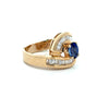 Vintage Fine Sapphire& Diamond 14K White Gold Ring