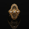 Vintage Filigree Diamond 14k Yellow Gold Ring