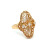 Vintage Filigree Diamond 14k Yellow Gold Ring