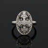 Vintage Filigree Diamond 14k White Gold Ring