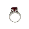 Vintage Fine Rubellite & Diamond 14k White Gold Ring