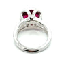 Vintage Fine Rubellite & Diamond 14k White Gold Ring