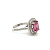 Vintage Pink Tourmaline & Diamond 14k White Gold Ring