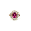 Vintage Fine Rubellite & Diamond 14k Rose Gold Ring