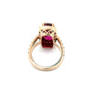 Vintage Pink Tourmaline & Diamond 14k Yellow Gold Ring