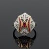 Vintage Ruby & Diamond 18k Yellow/White Gold Ring