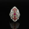 Vintage Ruby & Diamond 18k Yellow/White Gold Ring