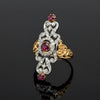 Vintage Ruby & Diamond 18k Yellow/White Gold Ring