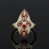 Vintage Ruby & Diamond 18k Yellow/White Gold Ring