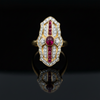 Vintage Ruby & Diamond 18k Yellow/White Gold Ring