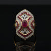 Vintage Ruby & Diamond 18k Yellow Gold Ring