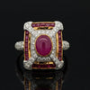 Vintage Ruby & Diamond 18k Yellow/White Gold Ring