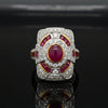 Vintage Ruby & Diamond 18k Yellow/White Gold Ring