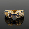 Vintage Sapphire & Diamond 18k Yellow Gold Ring