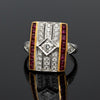 Vintage Ruby & Diamond 18k Yellow/White Gold Ring
