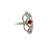 Vintage Ruby & Diamond 18k White Gold Ring