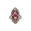 Vintage Ruby & Diamond 18k Yellow/White Gold Ring