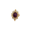 Vintage  Seed Pearl & 5.00 ct Ruby 10K Yellow Gold Ring