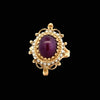 Vintage  Seed Pearl & 5.00 ct Ruby 10K Yellow Gold Ring