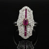 Vintage Ruby & Diamond 18k White Gold Ring