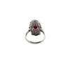 Vintage Ruby & Diamond 18k White Gold Ring