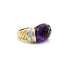 Estate Diamond & Amethsyt 14K Yellow & White Gold Ring