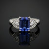Vintage Tanzanite & Diamond Platinum Ring