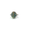 Vintage Black Opal & Diamond Platinum Ring