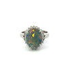 Vintage Black Opal & Diamond Platinum Ring