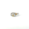 Vintage Mikimoto Natural Fancy Yellow & White Diamond Platinum Ring