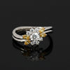 Vintage Mikimoto Natural Fancy Yellow & White Diamond Platinum Ring