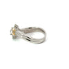 Vintage Mikimoto Natural Fancy Yellow & White Diamond Platinum Ring