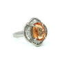 Estate Imperial Topaz & Diamond Platinum Ring