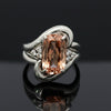 Estate Imperial Topaz & Diamond Platinum Ring