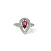 Contemporary Designer Fred Of Paris Diamond & Pink Tourmaline Platinum Ring