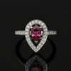 Contemporary Designer Fred Of Paris Diamond & Pink Tourmaline Platinum Ring