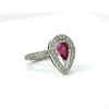 Contemporary Designer Fred Of Paris Diamond & Pink Tourmaline Platinum Ring