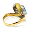 Estate Aquamarine & Diamond Platinum/18k Yellow Gold Ring