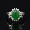 Estate Diamond & Jade Platinum Ring